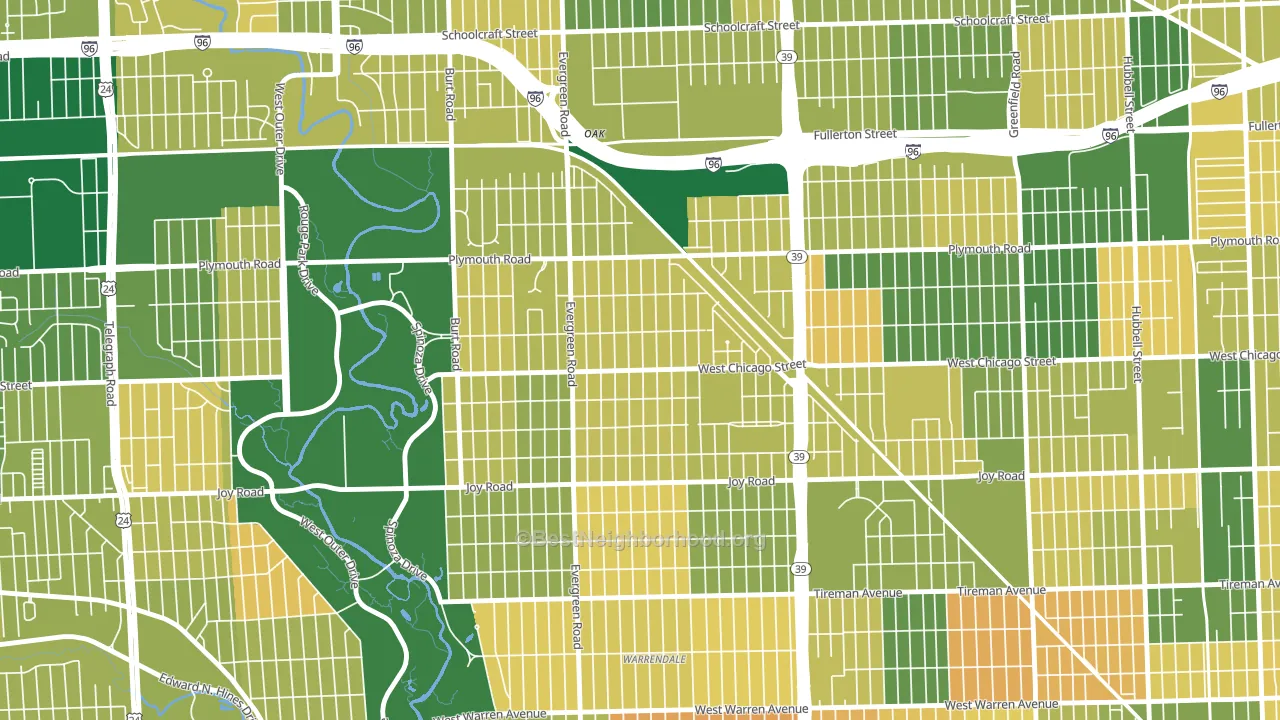 Franklin Park, Detroit, MI block-group voter-turnout map