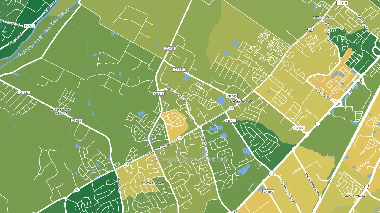 Franklin Park, NJ block-group voter-turnout map