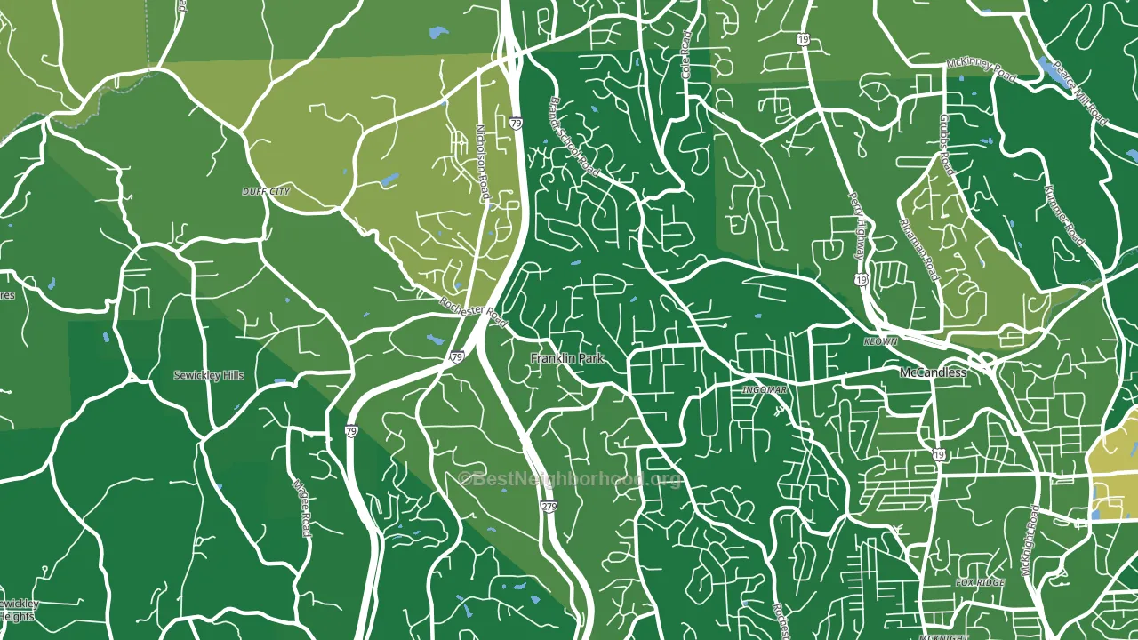 Franklin Park, PA block-group voter-turnout map