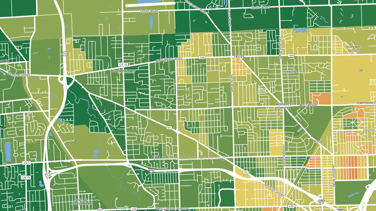 Franklin Park, Toledo, OH block-group voter-turnout map