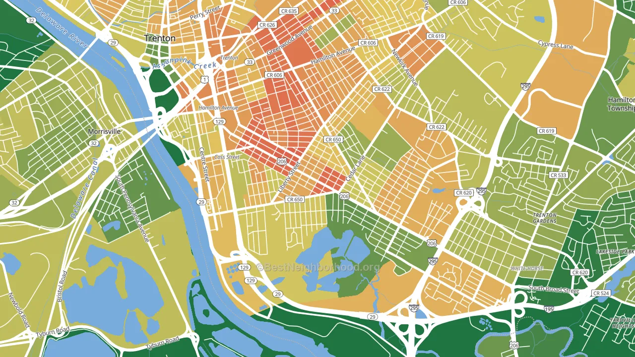 Franklin Park, Trenton, NJ block-group voter-turnout map