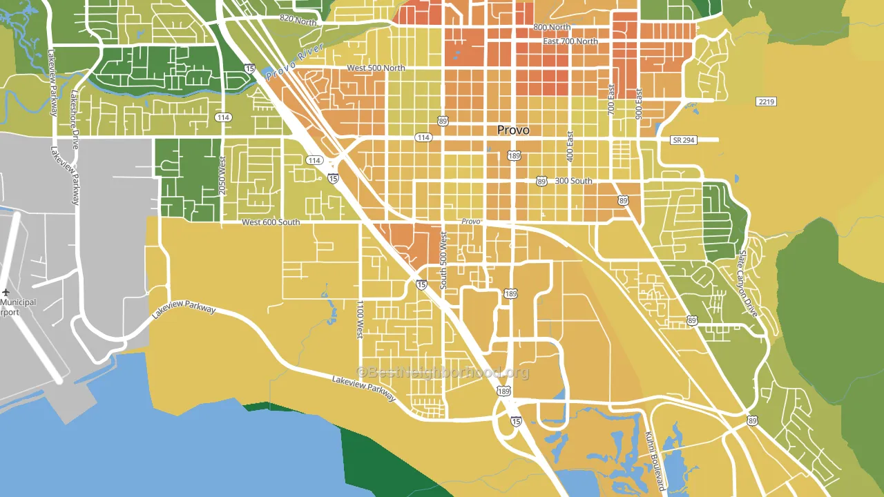 Franklin South, Provo, UT block-group voter-turnout map