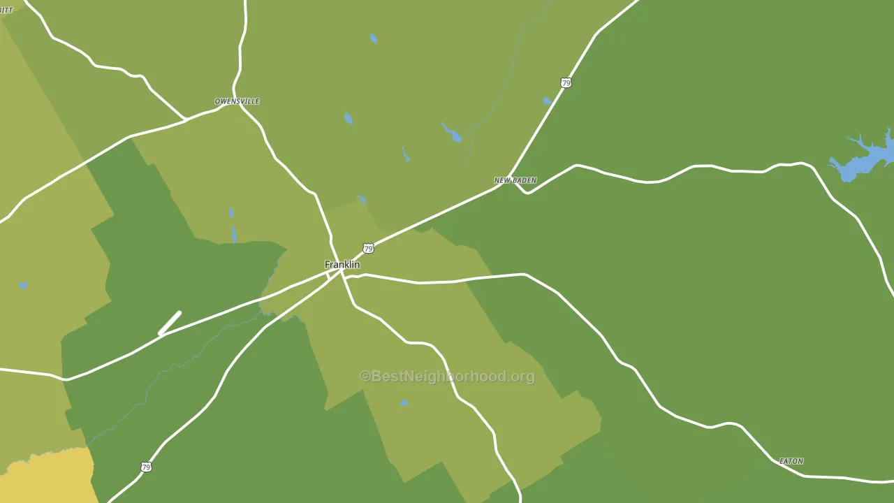 Franklin, TX block-group voter-turnout map