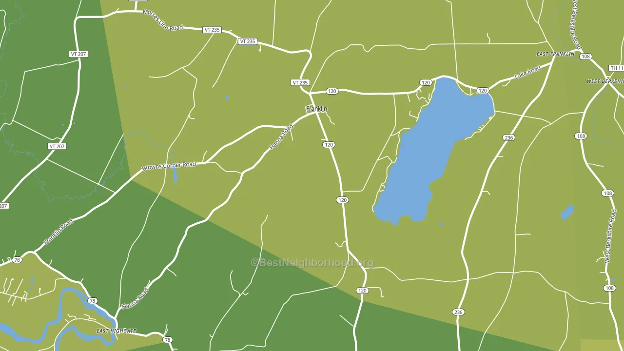 Franklin, VT block-group voter-turnout map
