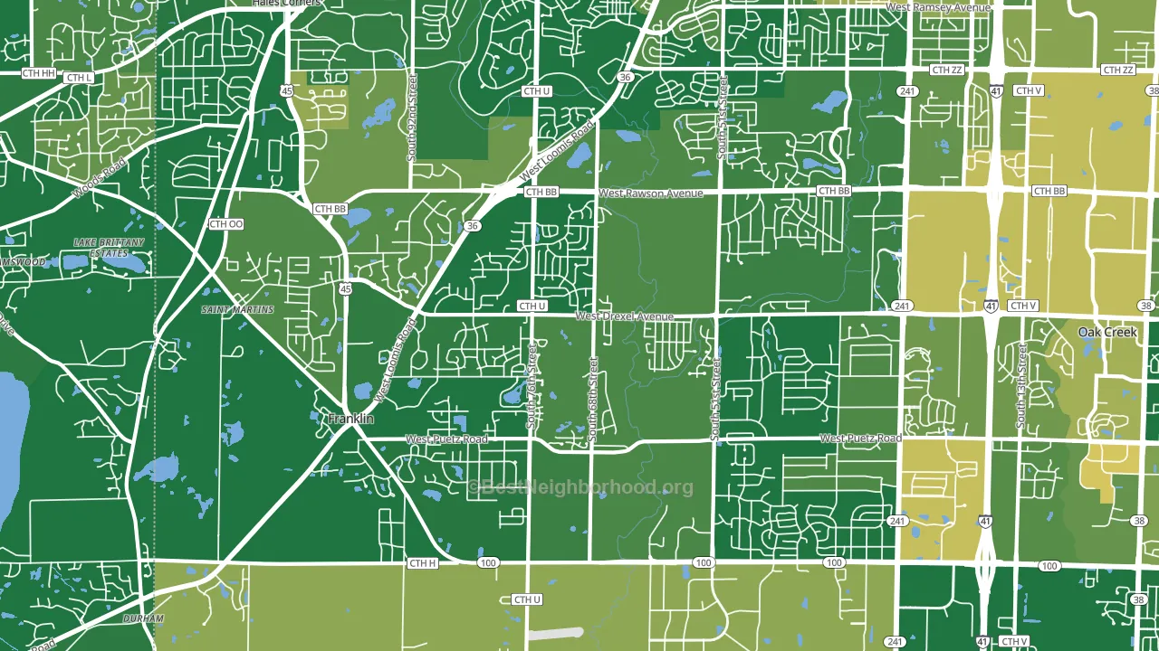 Franklin, WI block-group voter-turnout map
