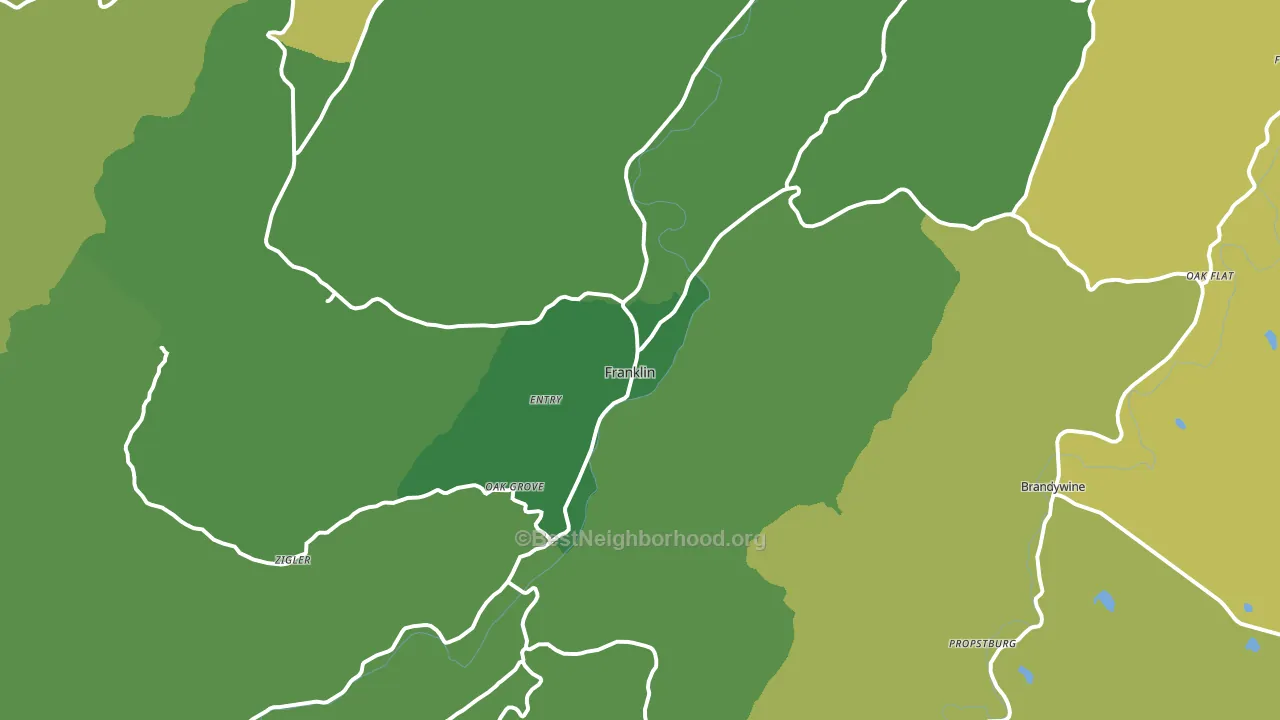Franklin, WV block-group voter-turnout map