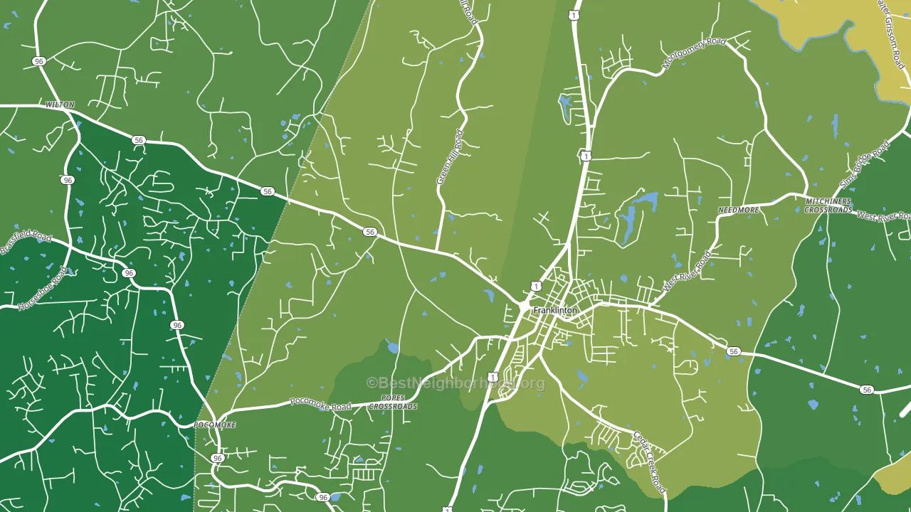 Franklinton, NC block-group voter-turnout map