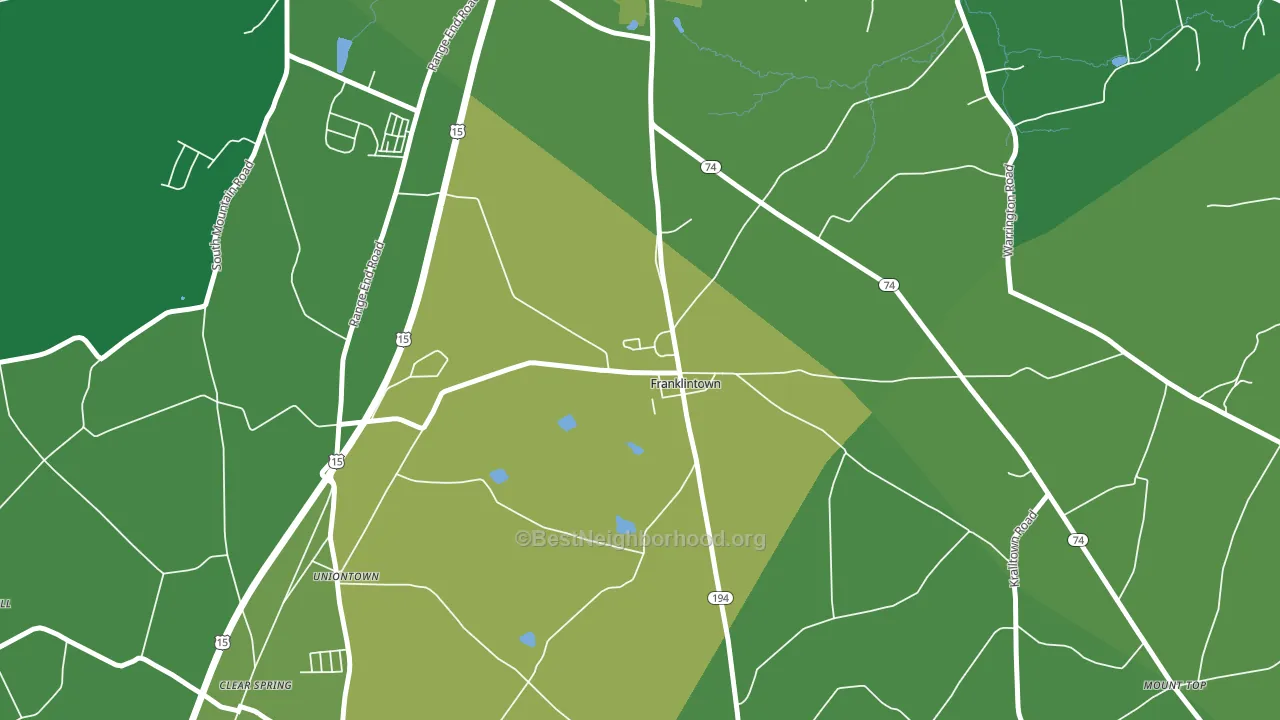 Franklintown, PA block-group voter-turnout map