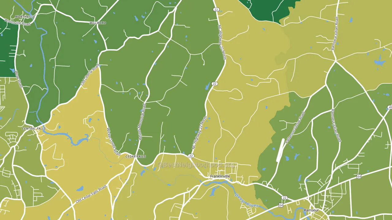 Franklinville, NC block-group voter-turnout map