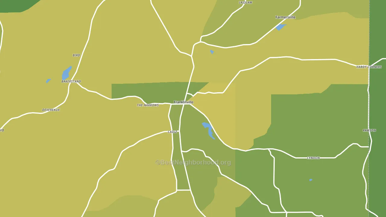 Franklinville, NY block-group voter-turnout map