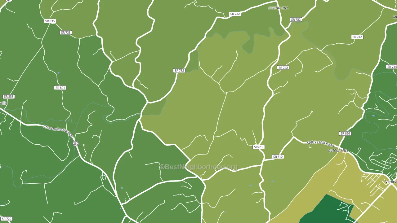 Franks Mill, VA block-group voter-turnout map