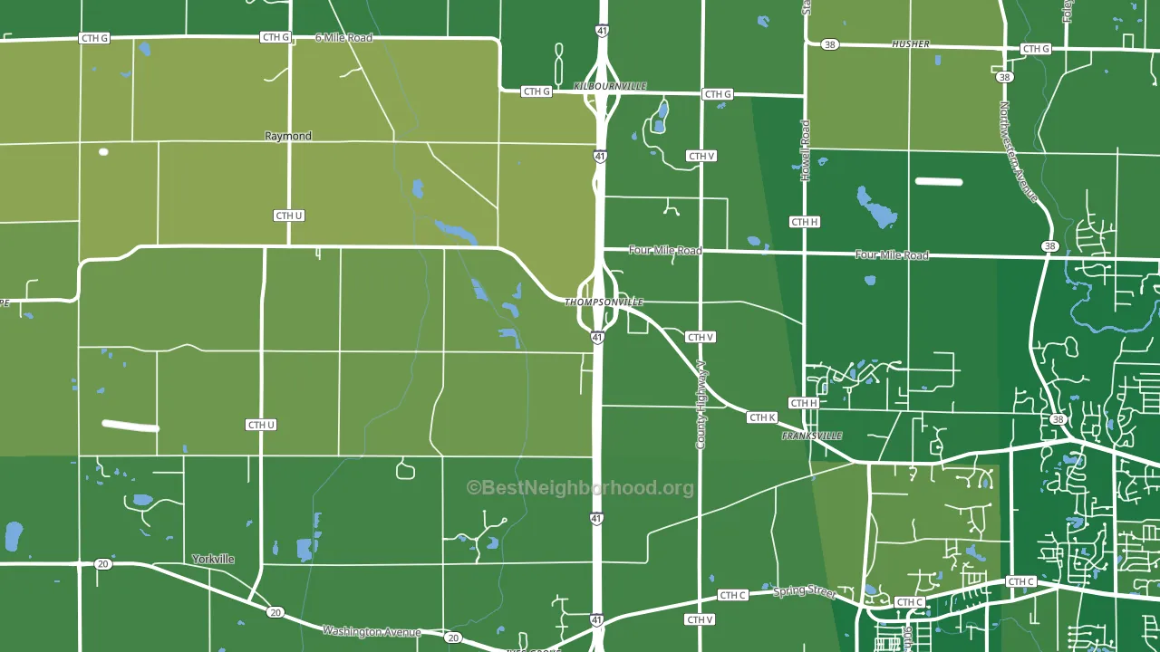 Franksville, WI block-group voter-turnout map