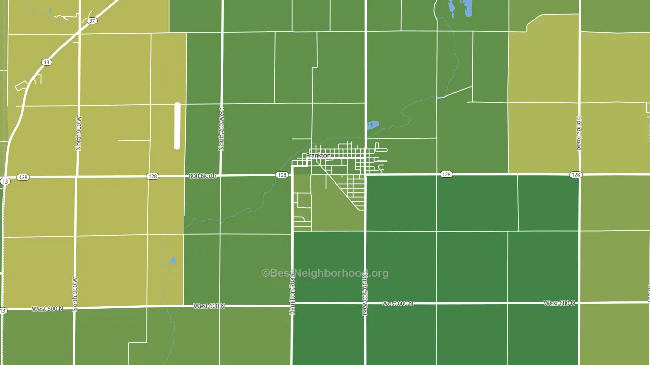 Frankton, IN block-group voter-turnout map