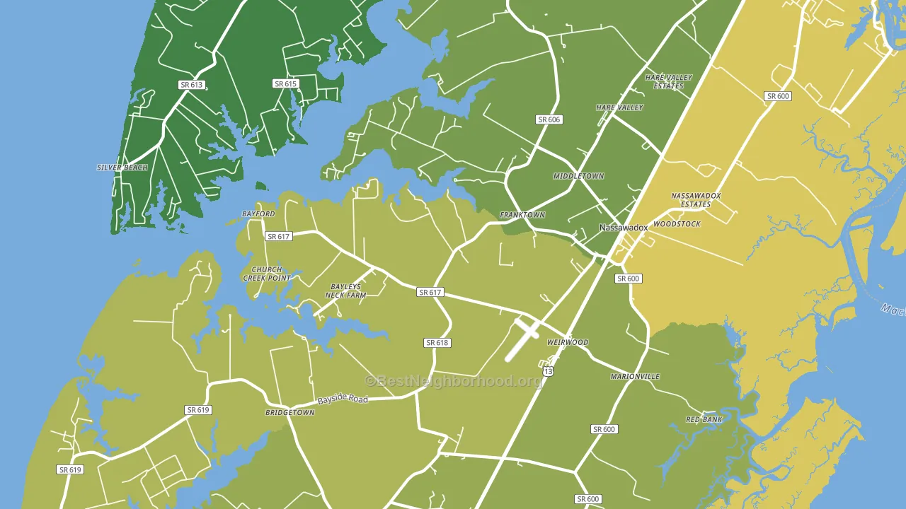 Franktown, VA block-group voter-turnout map