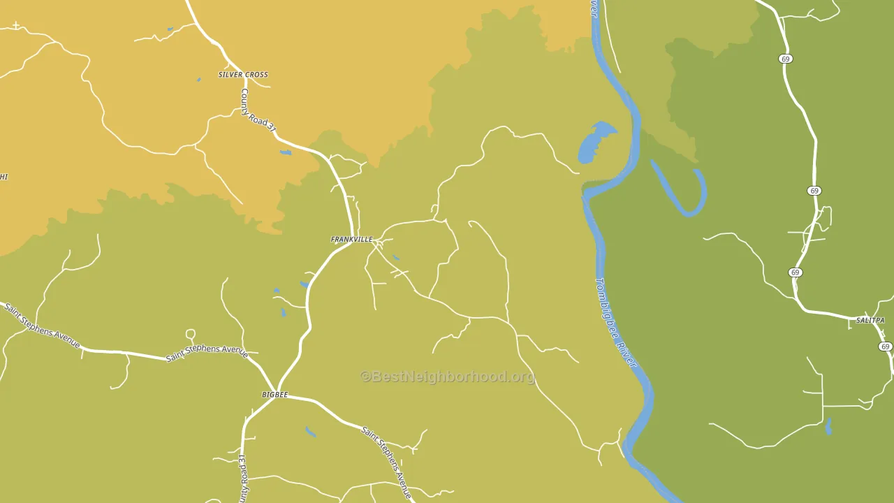 Frankville, AL block-group voter-turnout map