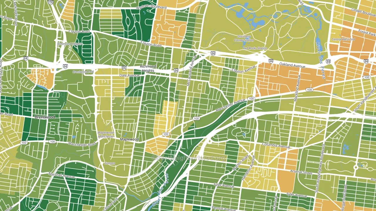Franz Park, St. Louis, MO block-group voter-turnout map
