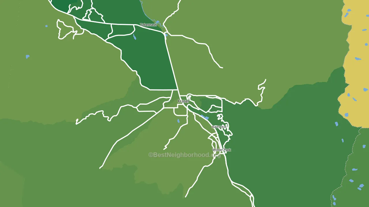 Fraser, CO block-group voter-turnout map