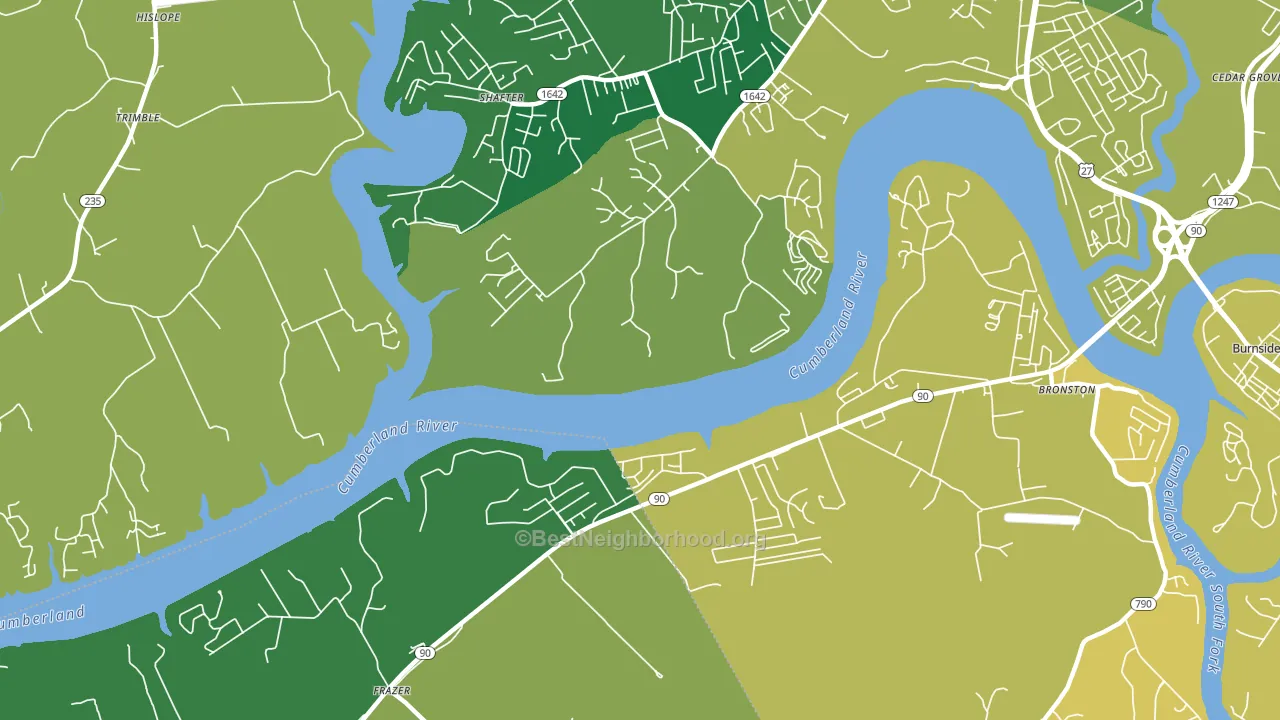 Frazer, KY block-group voter-turnout map