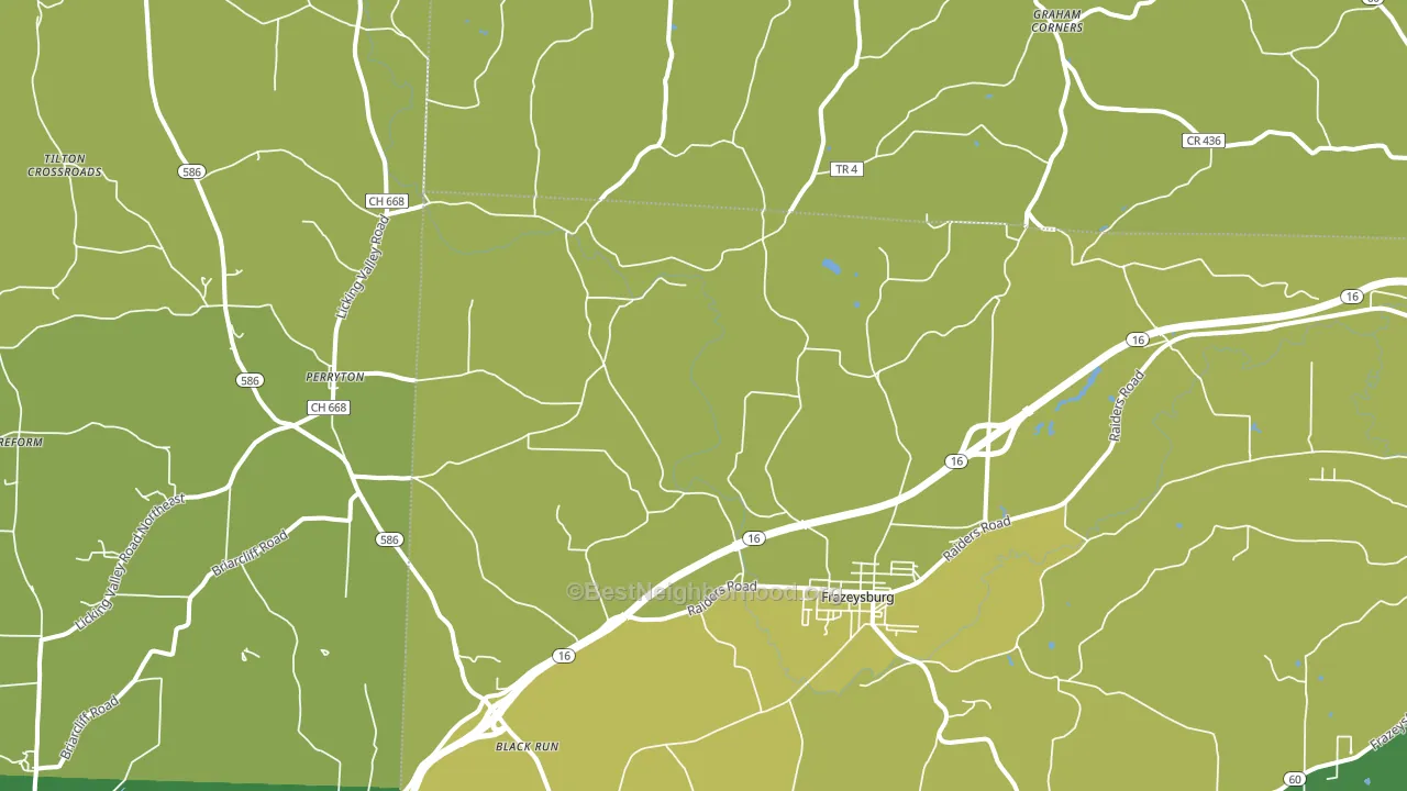 Frazeysburg, OH block-group voter-turnout map