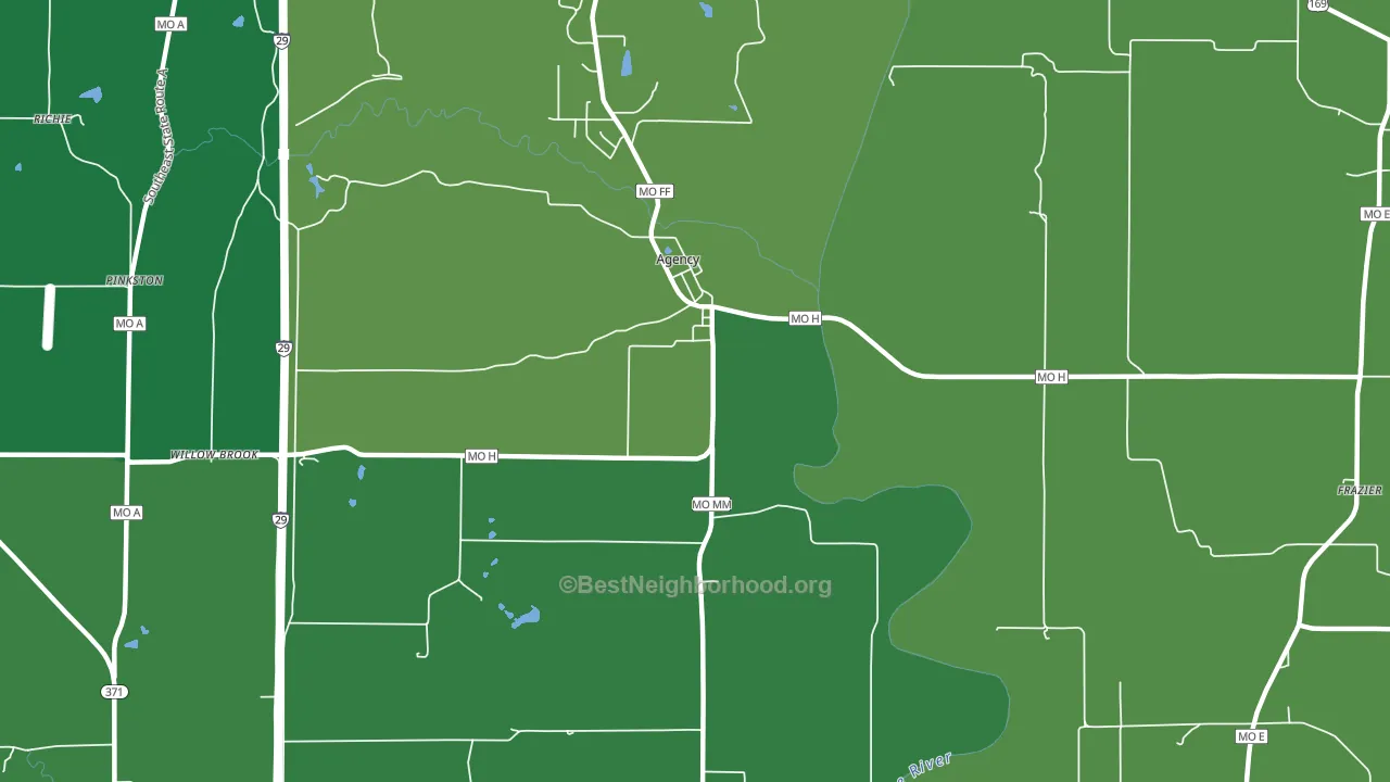 Frazier, MO block-group voter-turnout map