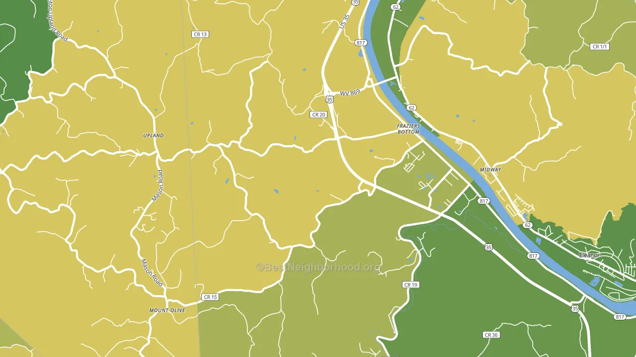 Fraziers Bottom, WV block-group voter-turnout map