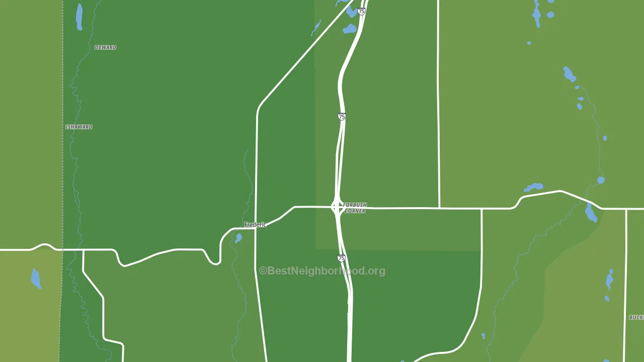 Frederic, MI block-group voter-turnout map