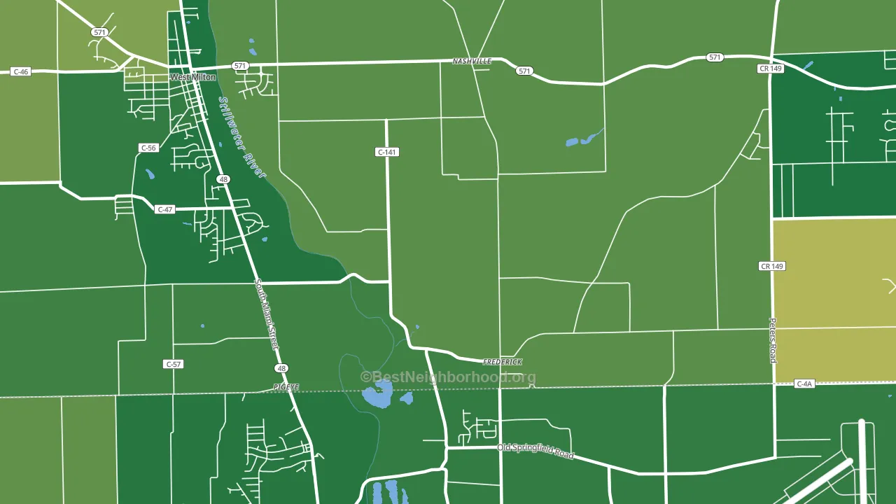 Frederick, OH block-group voter-turnout map
