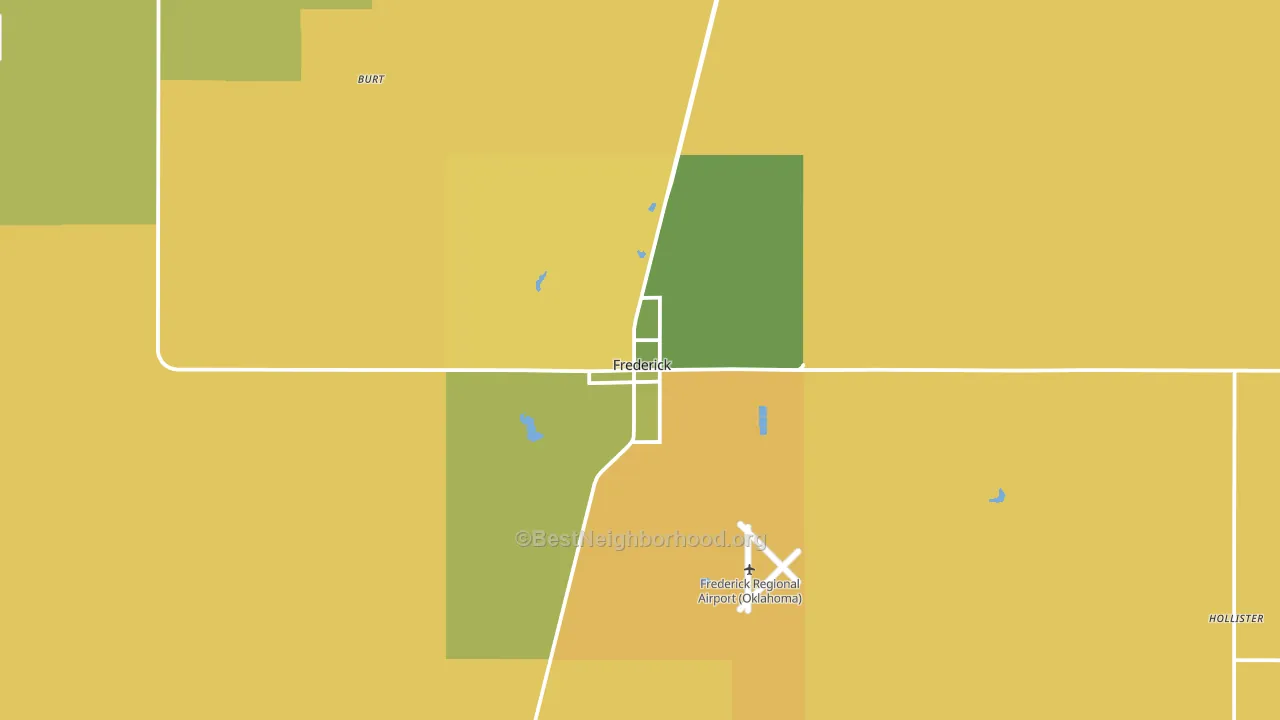 Frederick, OK block-group voter-turnout map