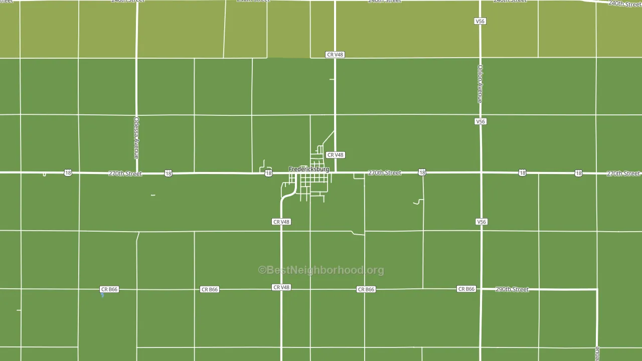 Fredericksburg, IA block-group voter-turnout map