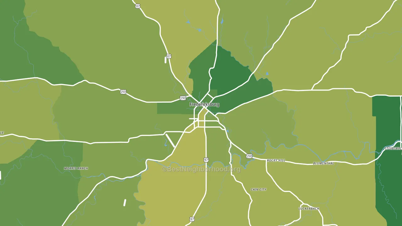 Fredericksburg, TX block-group voter-turnout map