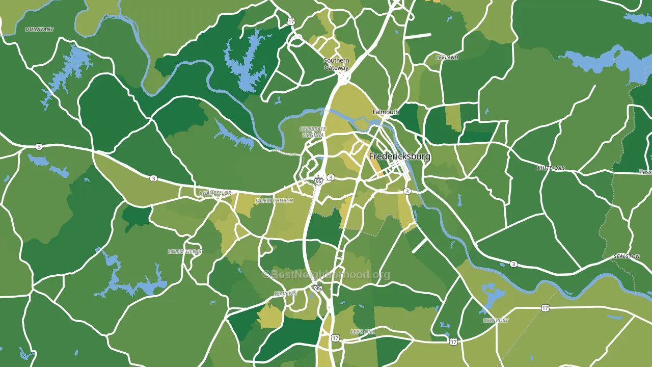 Fredericksburg, VA block-group voter-turnout map