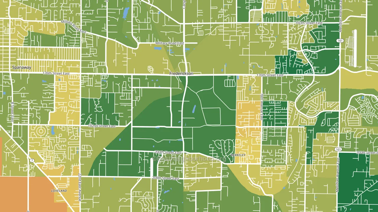 Frederickson, Tacoma, WA block-group voter-turnout map