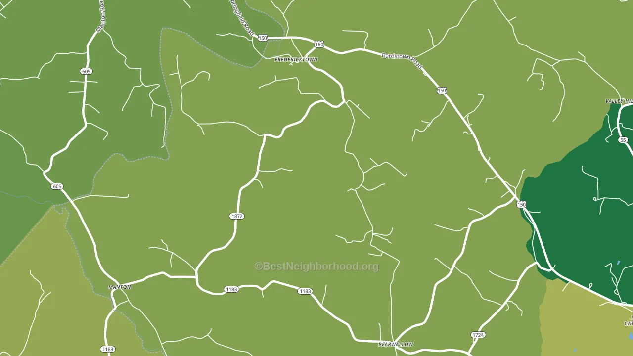 Fredericktown, KY block-group voter-turnout map
