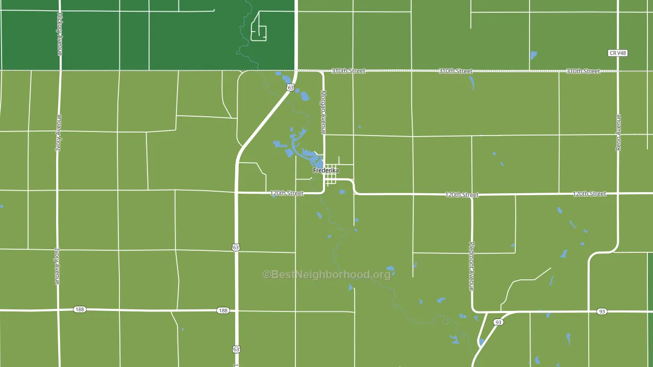 Frederika, IA block-group voter-turnout map