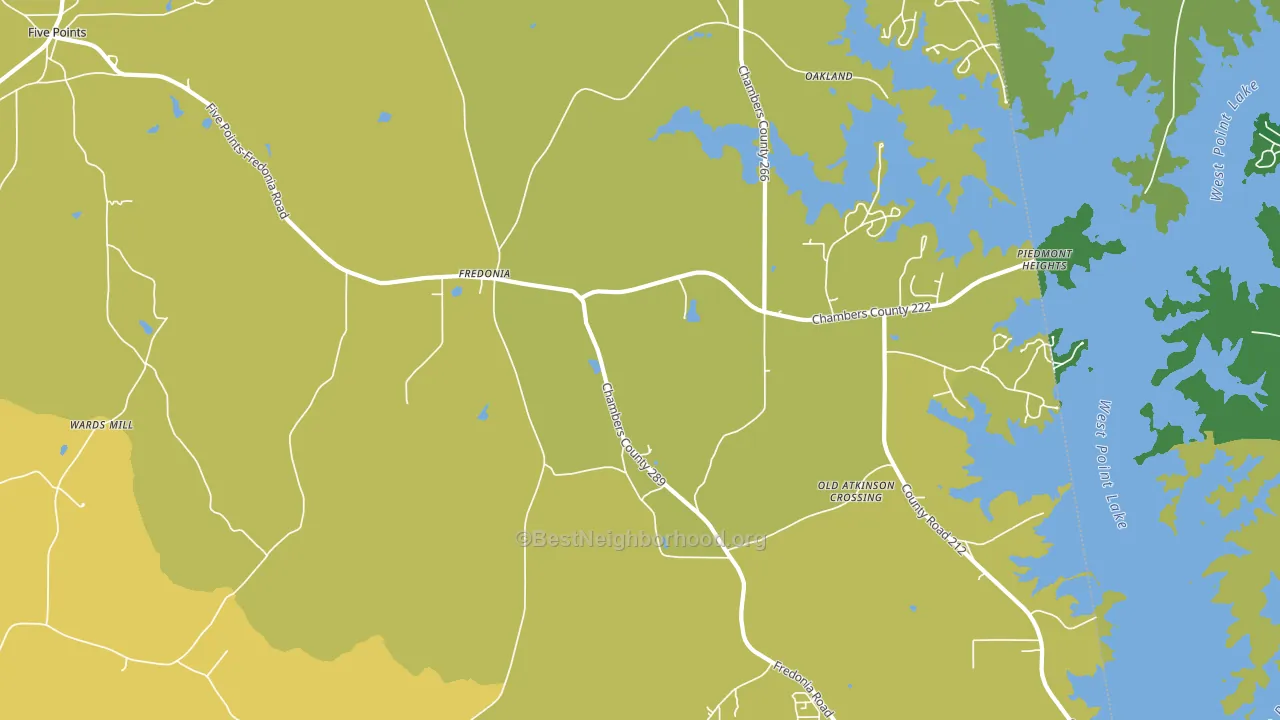 Fredonia, AL block-group voter-turnout map