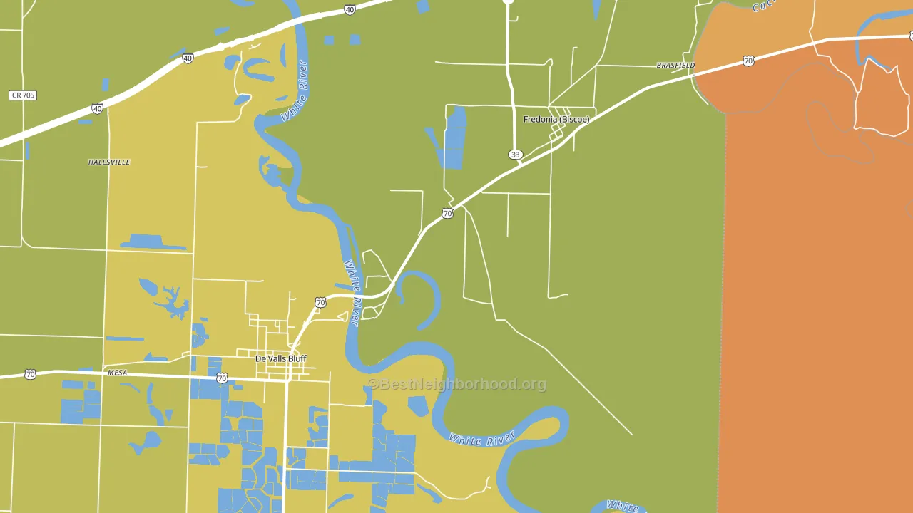 Fredonia, AR block-group voter-turnout map