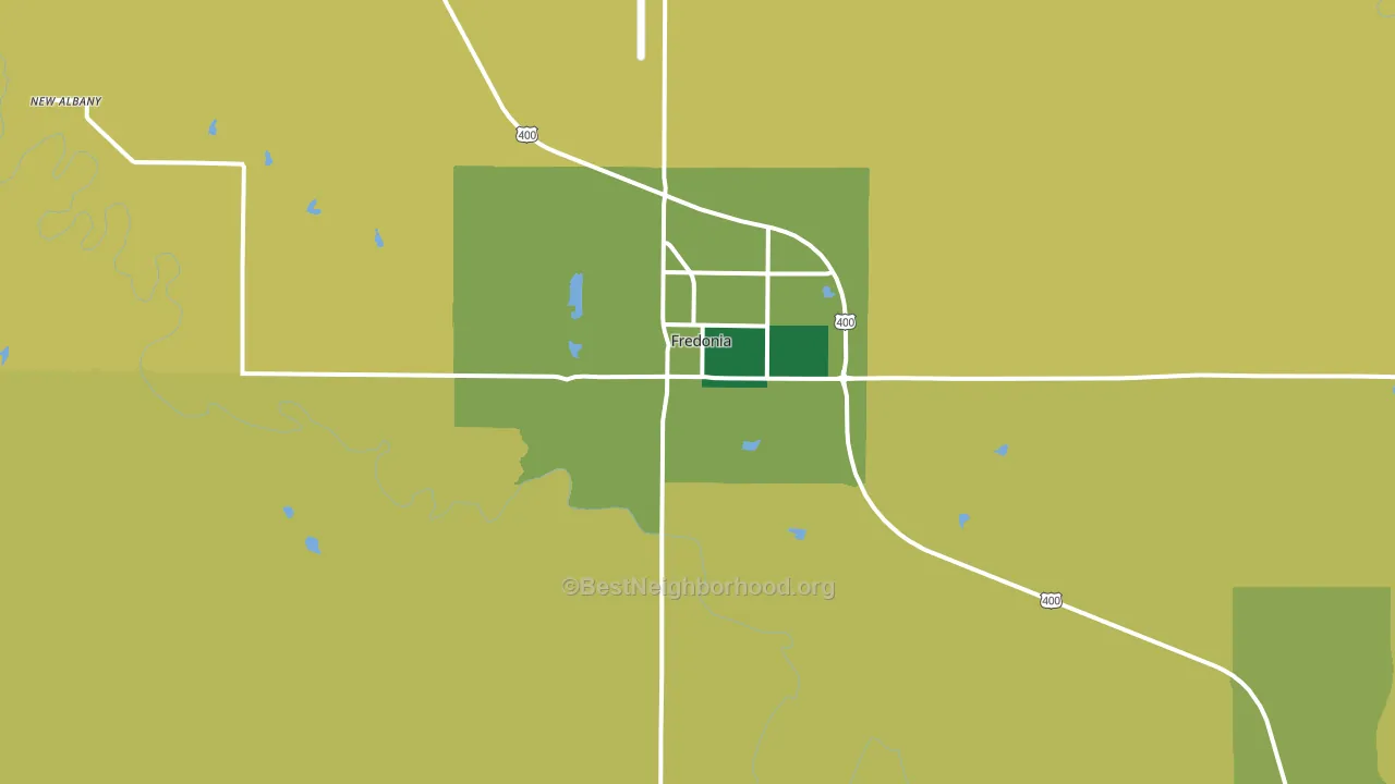 Fredonia, KS block-group voter-turnout map