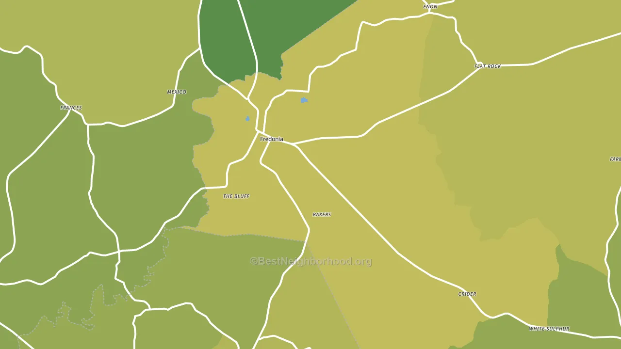 Fredonia, KY block-group voter-turnout map