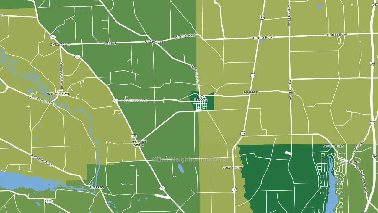 Fredonia, PA block-group voter-turnout map