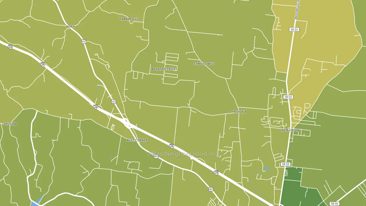 Fredonia, TN block-group voter-turnout map