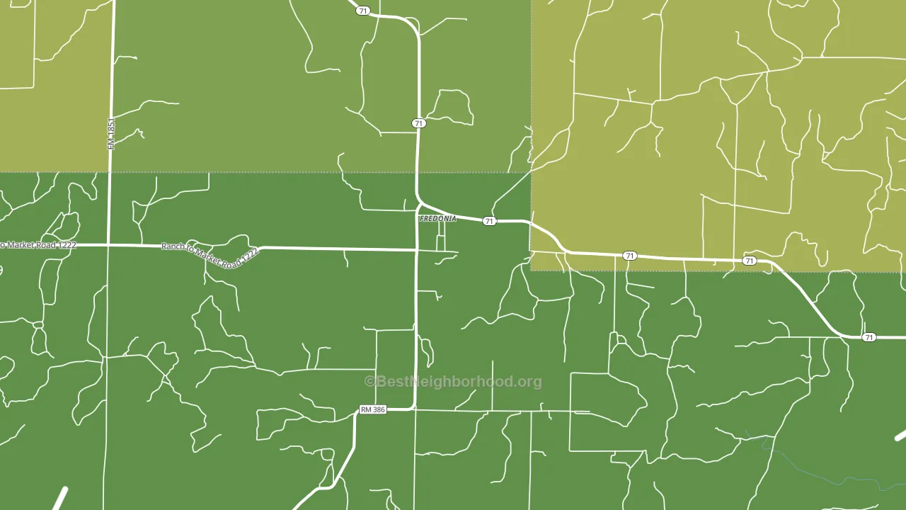 Fredonia, TX block-group voter-turnout map
