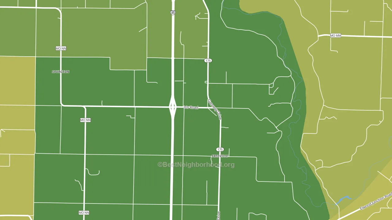 Fredville, MO block-group voter-turnout map