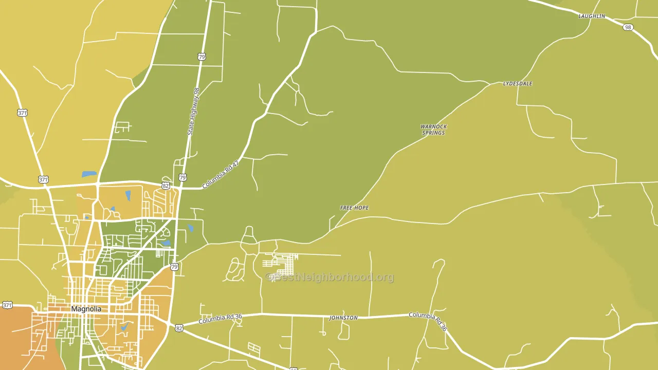 Free Hope, AR block-group voter-turnout map