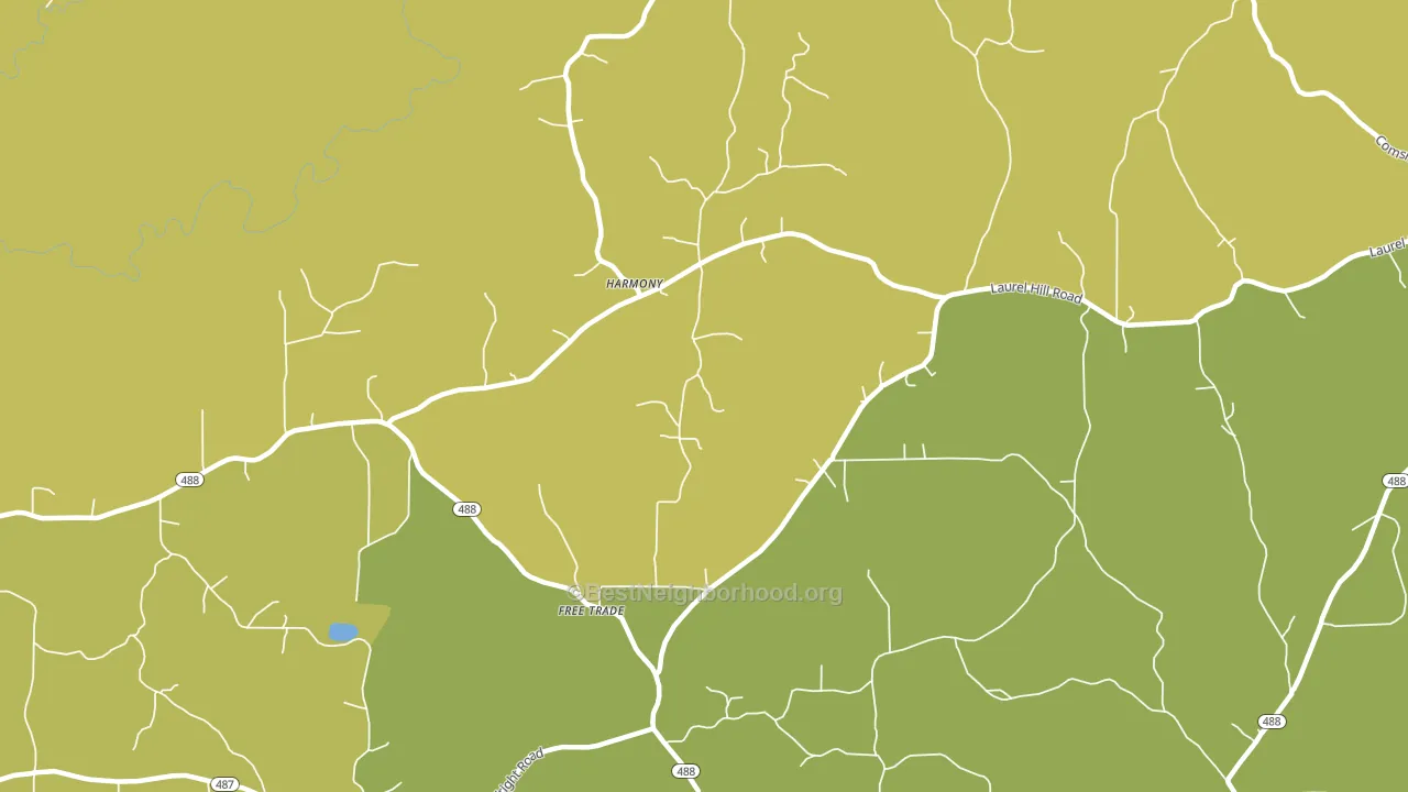 Free Trade, MS block-group voter-turnout map