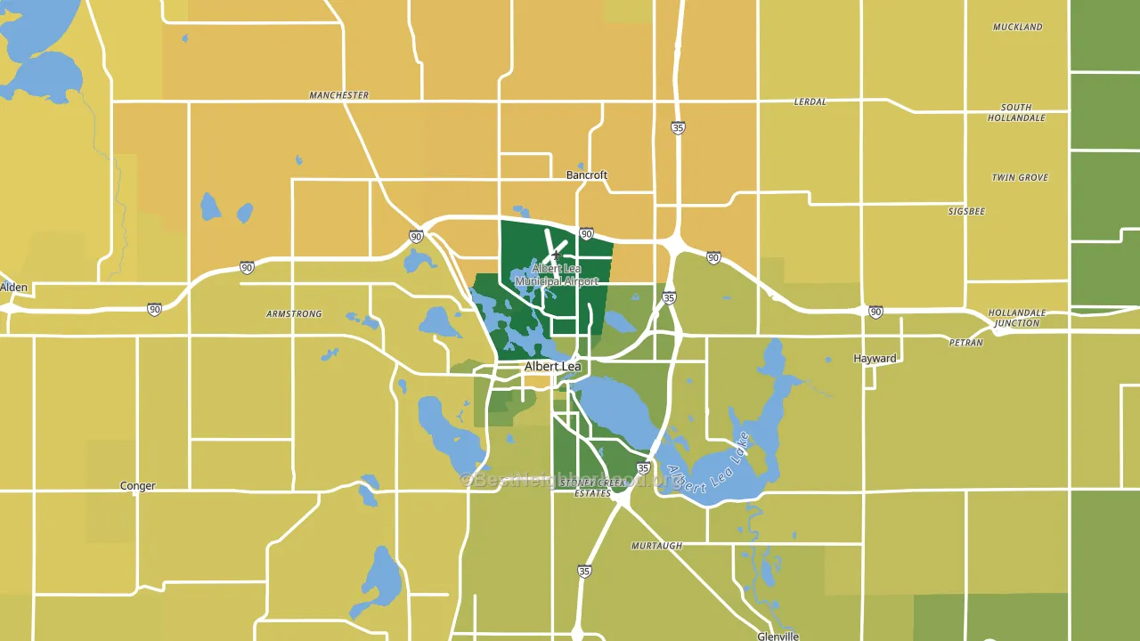 Freeborn County, MN block-group voter-turnout map