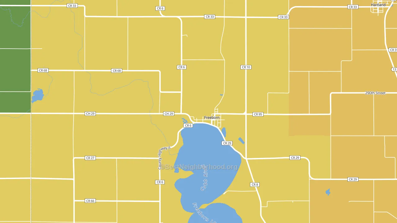 Freeborn, MN block-group voter-turnout map