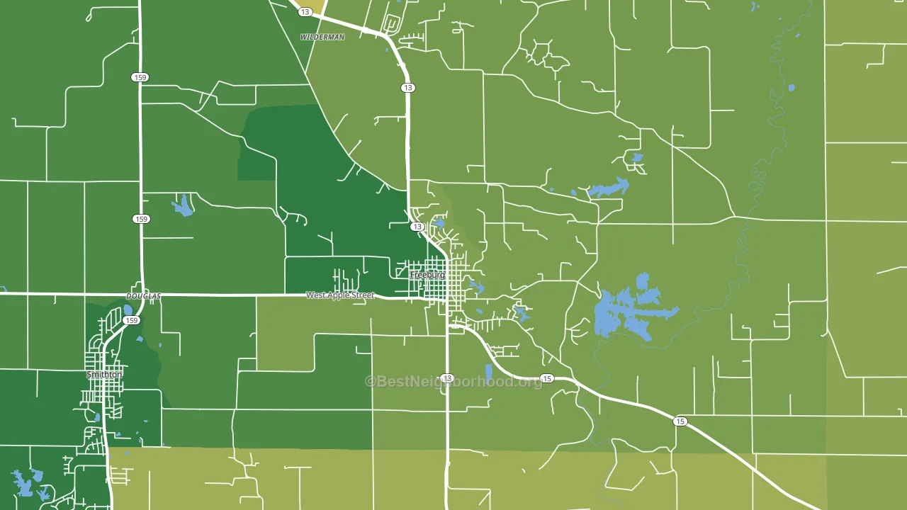 Freeburg, IL block-group voter-turnout map