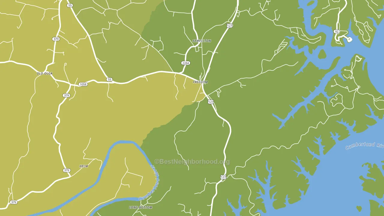 Freedom, KY block-group voter-turnout map