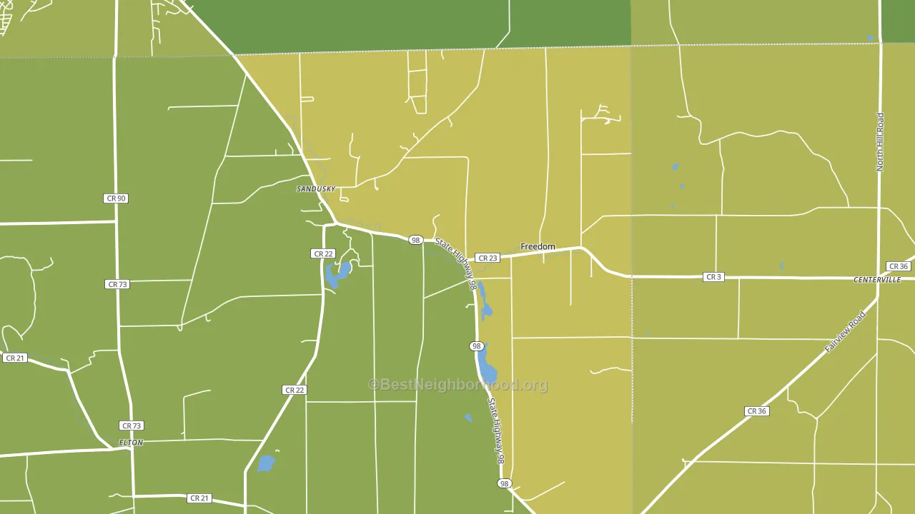 Freedom, NY block-group voter-turnout map