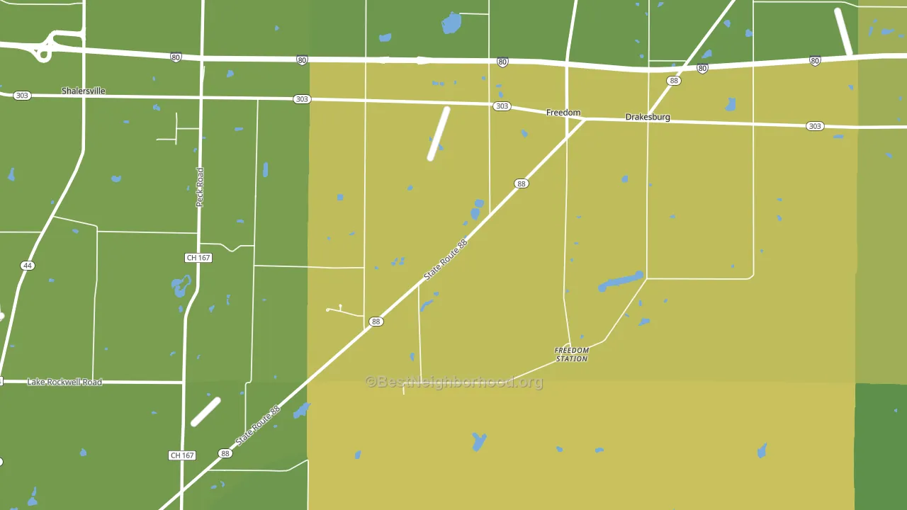 Freedom, OH block-group voter-turnout map